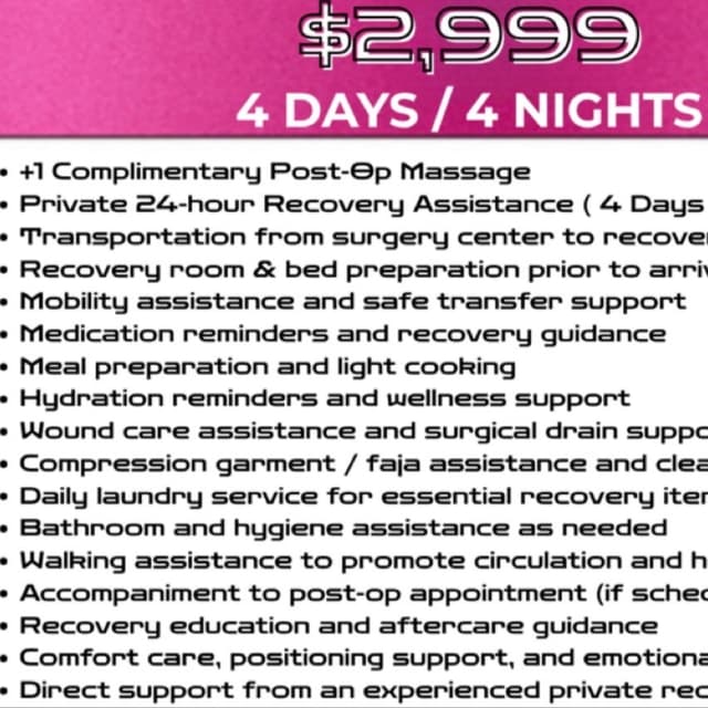 4 DAYS/4NIGHTS at BBL ELITE RECOVERY CARE